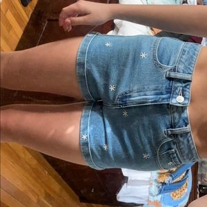Pacsun flower jean shorts